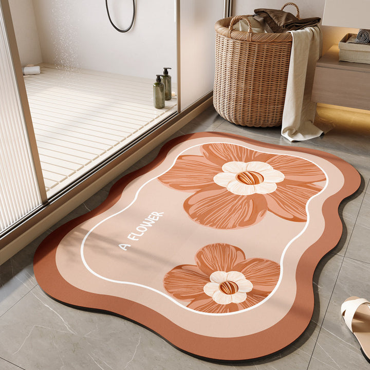 Decorative Floral Bath Mat Bowlift