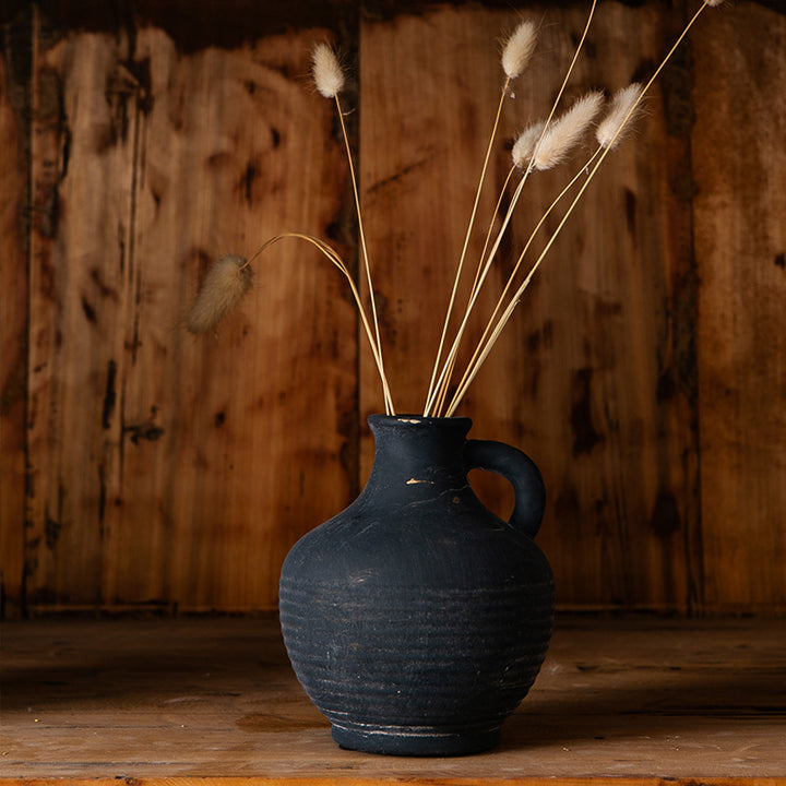 Rustic ceramic vase with handles Bowlift