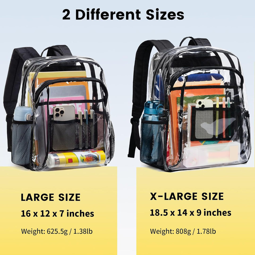 Transparent school bag with breathable mesh pockets Bowlift