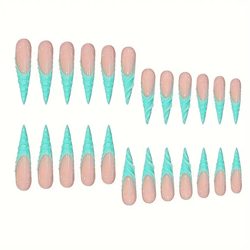 Unique 3D Shell-Inspired Press-On Nail Art Bowlift