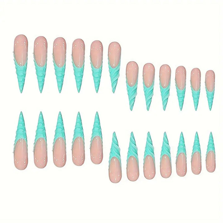 Unique 3D Shell-Inspired Press-On Nail Art Bowlift