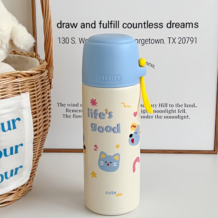 Women's Insulated Drinking Bottle with Cheerful Animal Design Bowlift