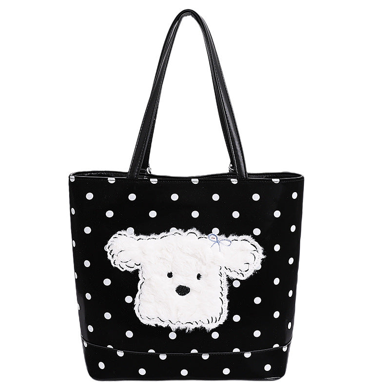 Plush shoulder bag with playful dog motif Bowlift