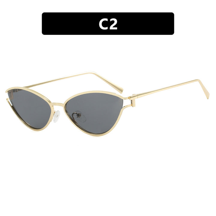 Women's Cat-Eye Sunglasses with Protective UV Filter and Elegant Metal Frame Bowlift