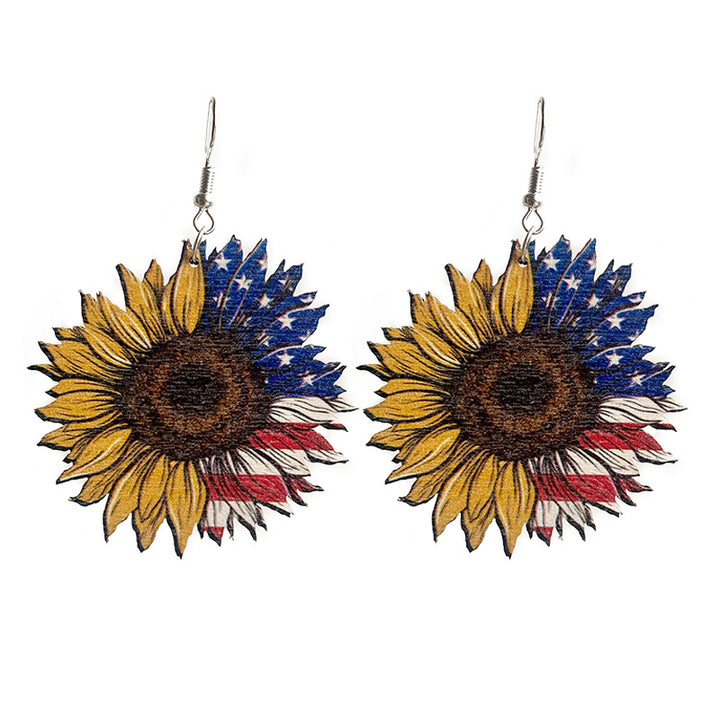 Ladies nan handcrafted wooden earrings cylinder hat motif with star band and lightweight fishhook Bowlift