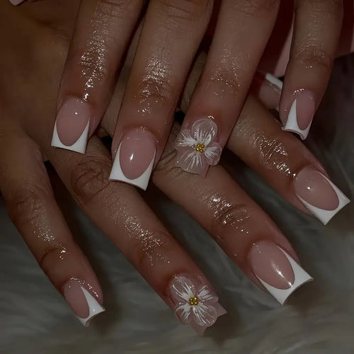 Floral Elegance Press-On Nail Art Bowlift