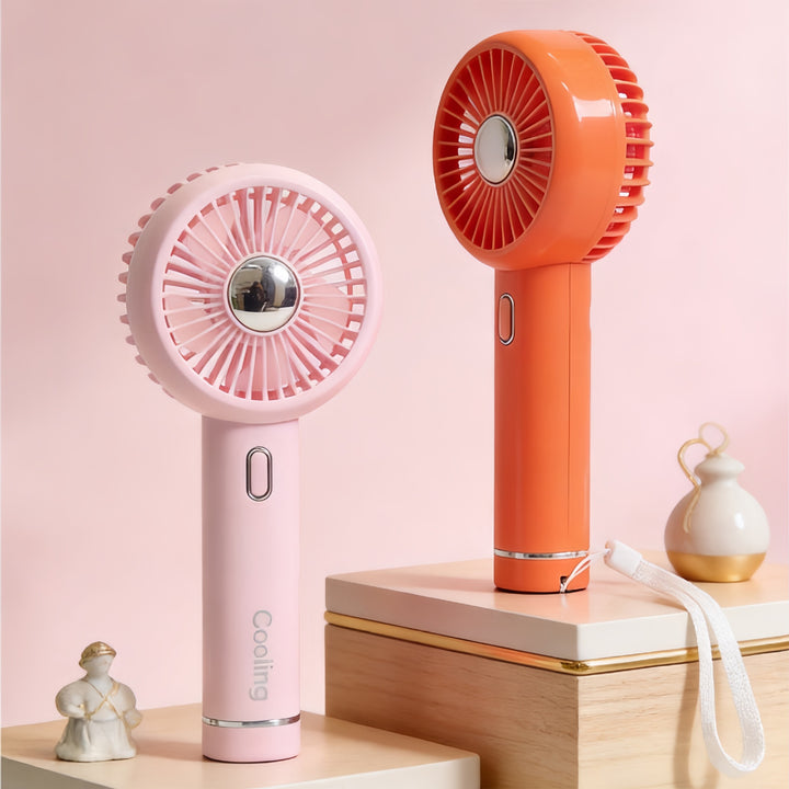 Ladies portable USB hand fan with ergonomic grip and variable speed control Bowlift