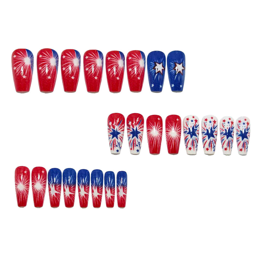 Artificial Nails in Festive Fireworks Design Bowlift
