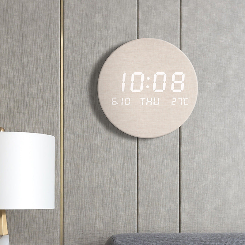 Round Digital Wall Clock with Multifunctional Display Bowlift