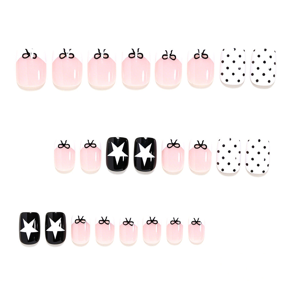 Artistic Bow and Star Nail Art Tips Bowlift