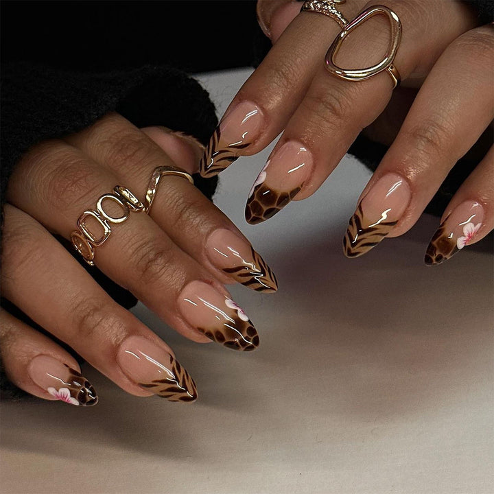 Artful Stiletto nails with floral accent Bowlift