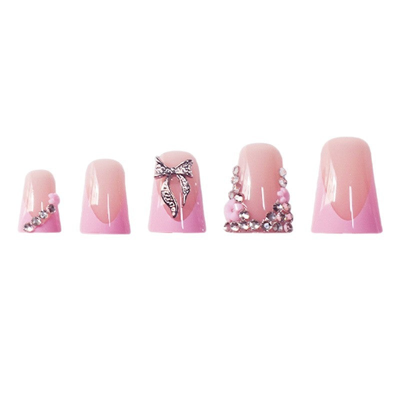 Decorative 3D Floral Acrylic Press-On Nails Bowlift