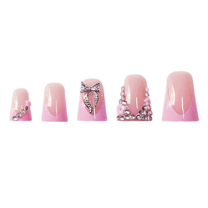 Decorative 3D Floral Acrylic Press-On Nails Bowlift