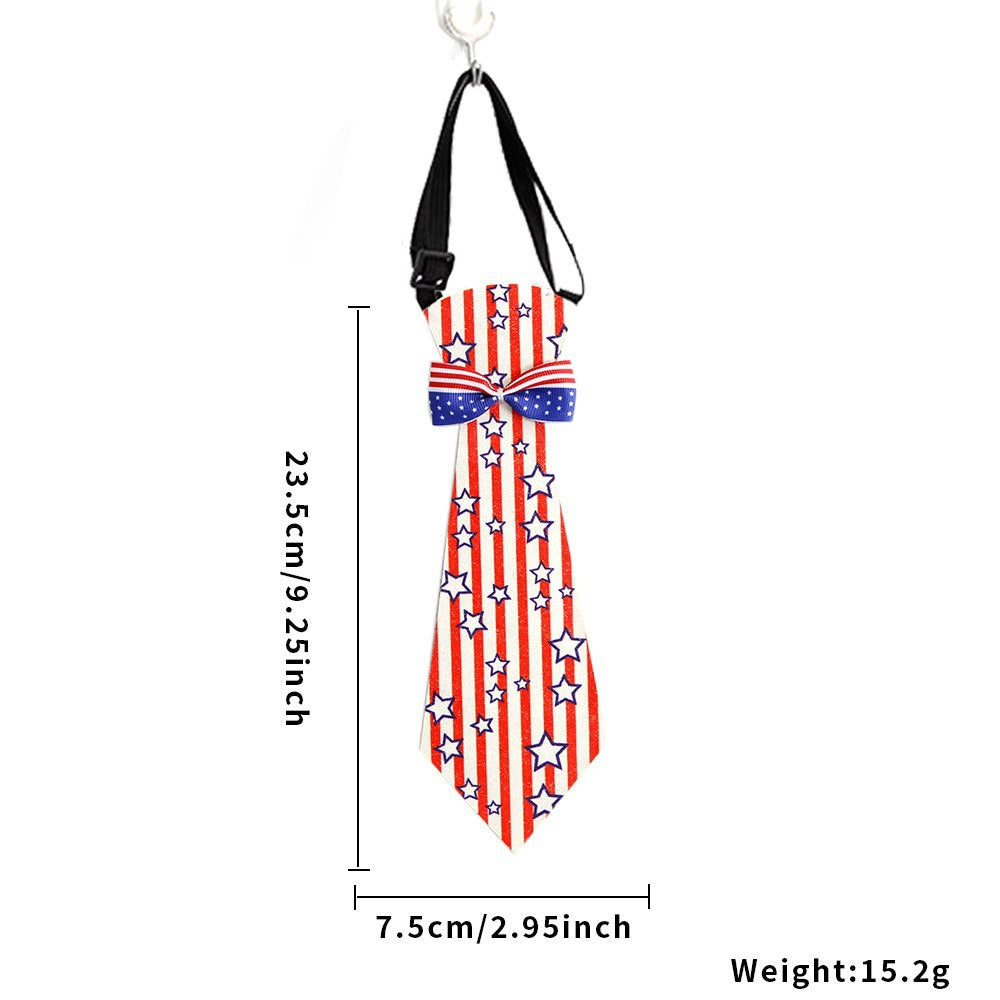 Independence Day adjustable novelty necktie with pre-tied bow and buckle strap Bowlift