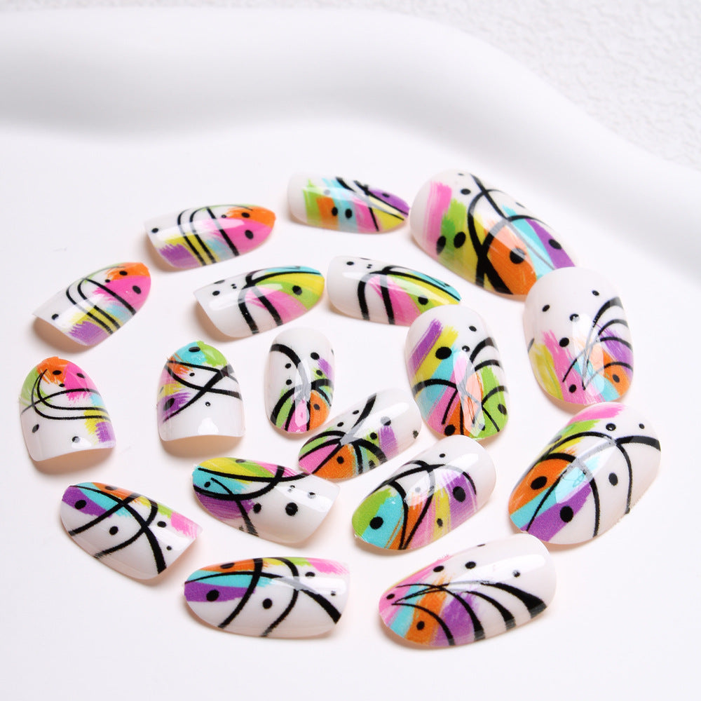 Artistic Abstract Pattern Press-On Nails Bowlift