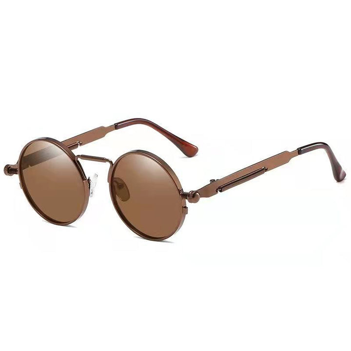 Ladies Round Metal Sunglasses with Mirrored Lenses Bowlift