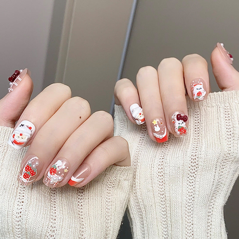 Stylish Press-On Nail Tips with Leopard Design Bowlift