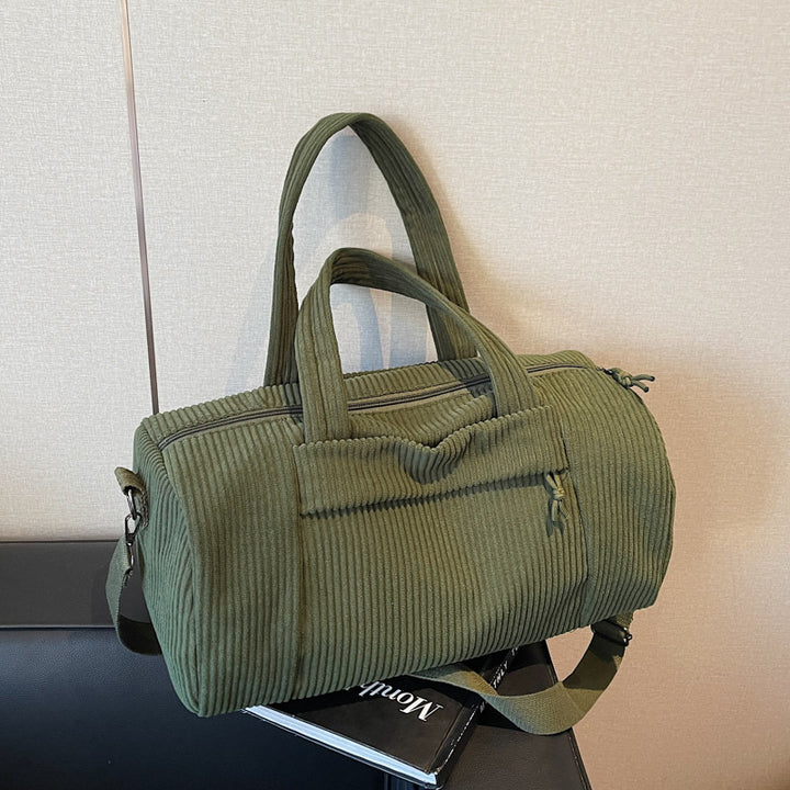 Sporty Travel Bag Made of Soft Cord Material with Adjustable Shoulder Strap Bowlift