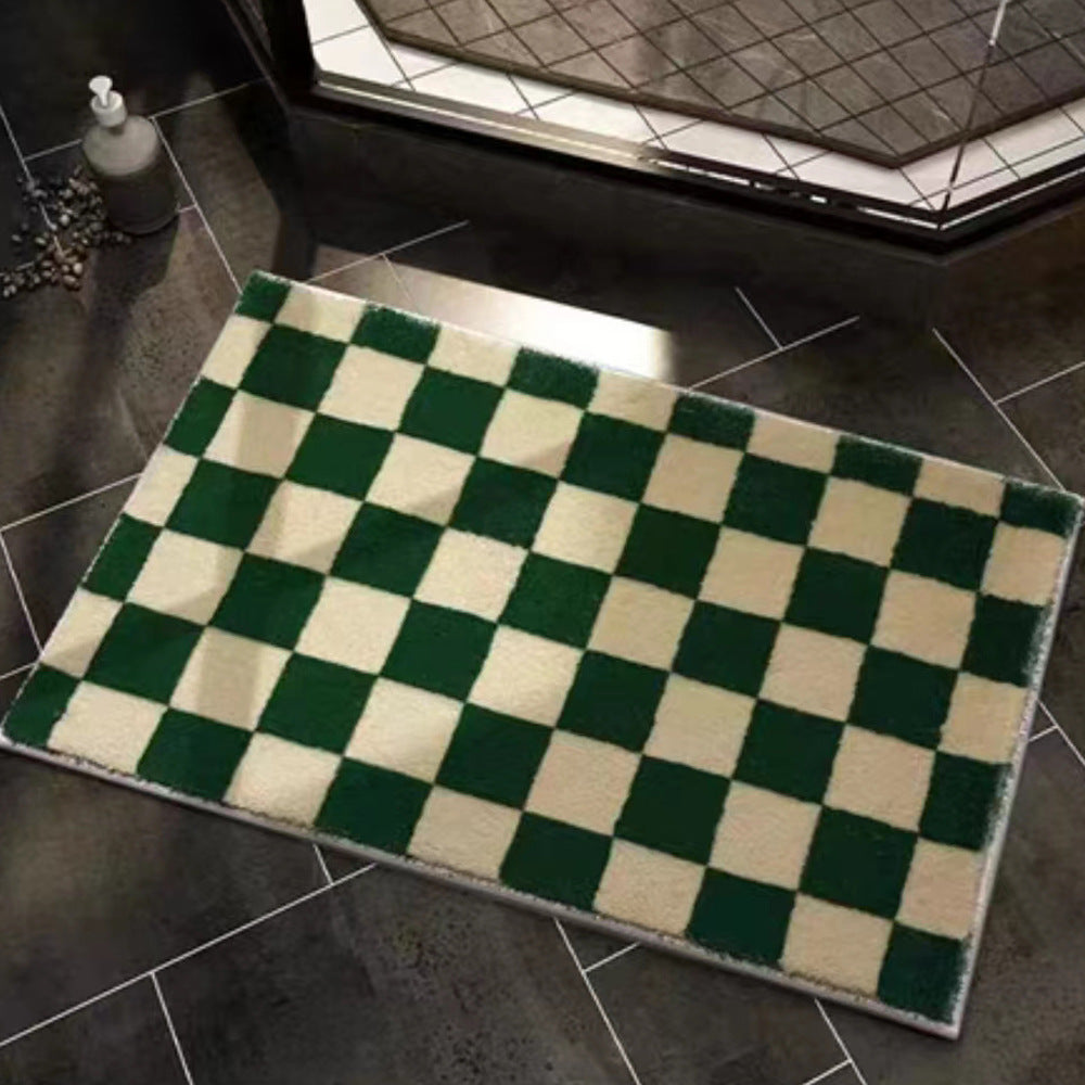 Unisex Stylish Checkered Bath Mat Bowlift