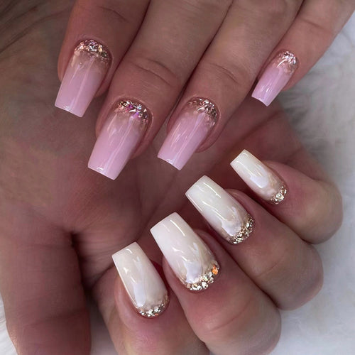 Artful nails with glitter design Bowlift