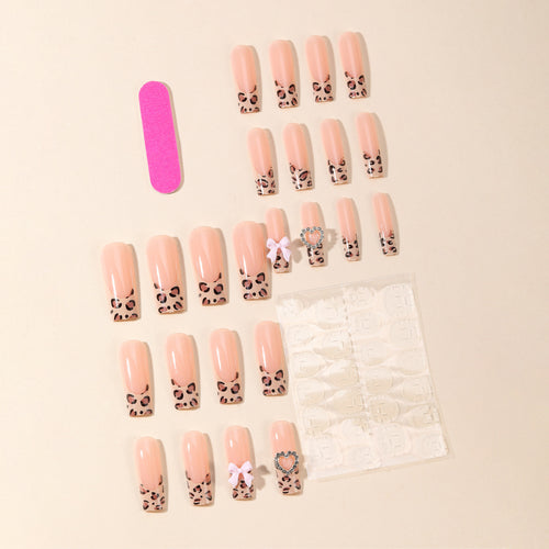 Leopard Print Acrylic Nail Art Extensions Bowlift