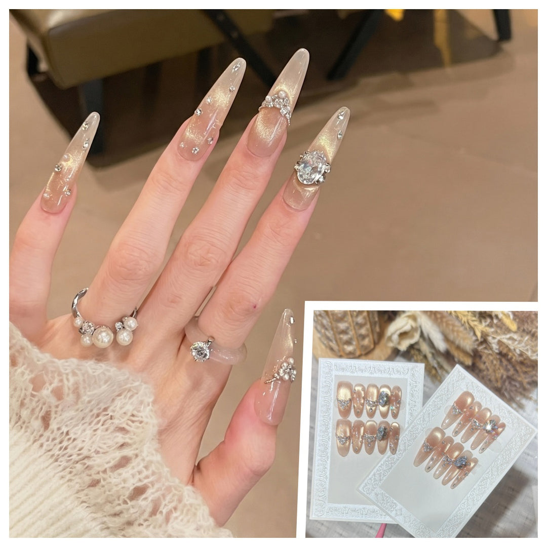 Artistic Stiletto Press-On Nail Set with Charming Patterns Bowlift