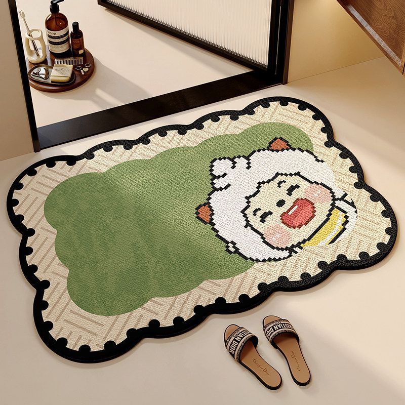 Playful Cat-Themed Plush Bath Mat