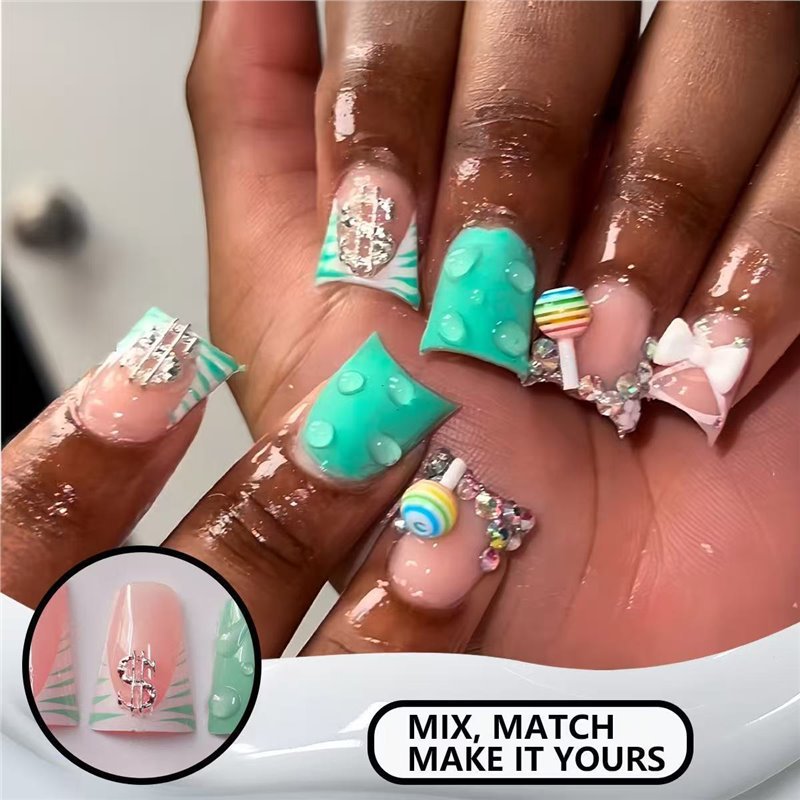 Playful Themed Press-On Nails Bowlift