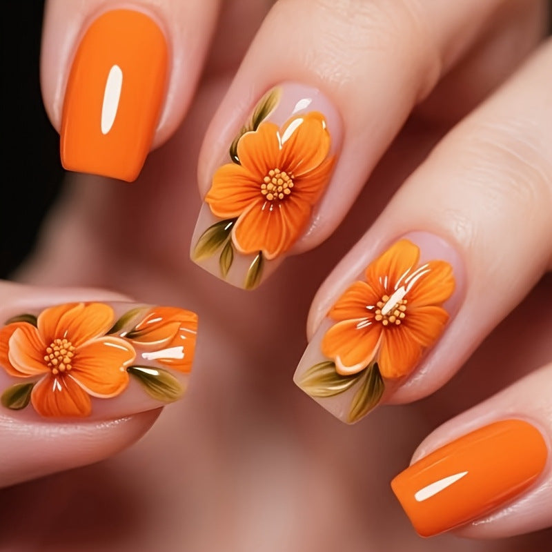 Artificial nails with floral design Bowlift