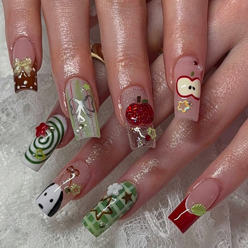 Artificial fingernails with festive designs Bowlift