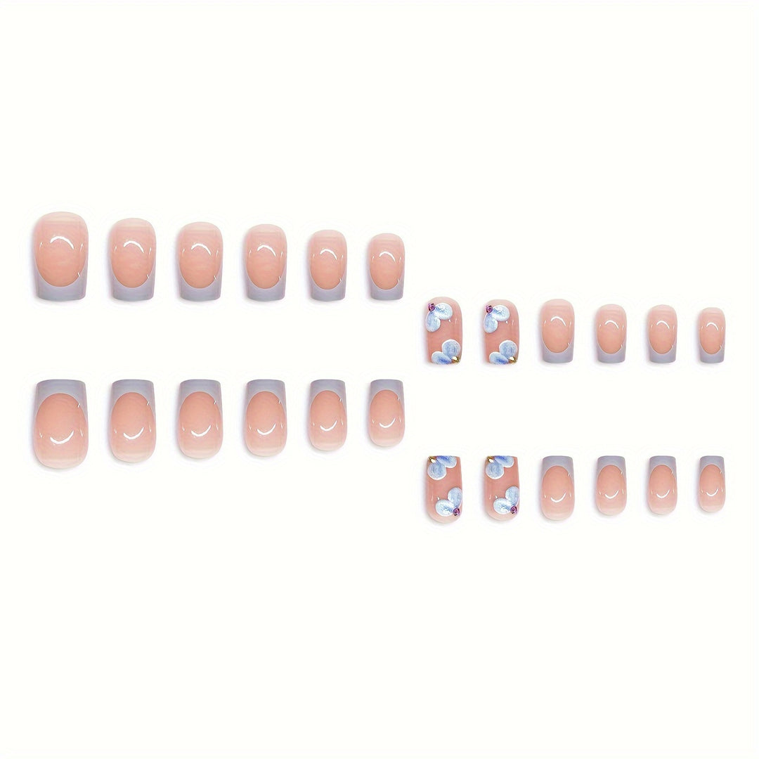 Artistic Floral Acrylic Press-On Nails Bowlift