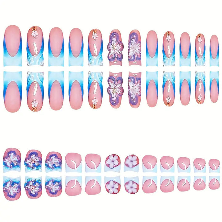 Floral-Inspired Press-On Nail Art Bowlift