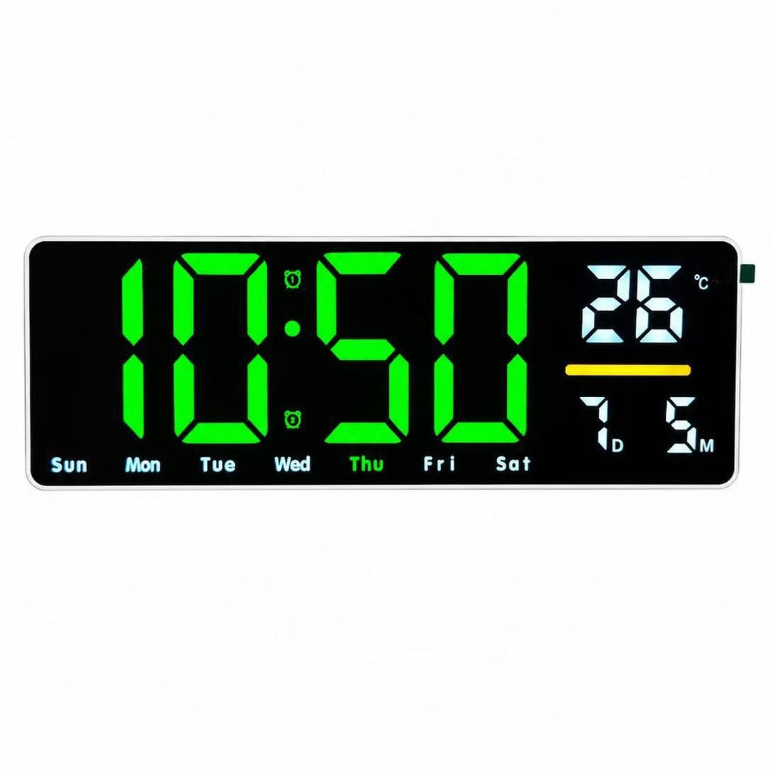 Digital wall clock with temperature and calendar display Bowlift