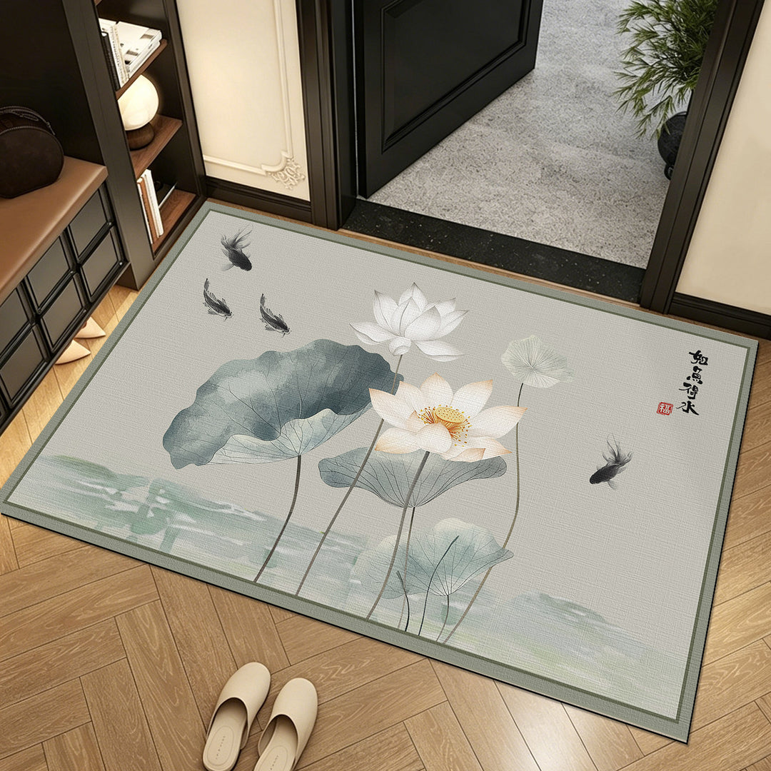 Elegant Oriental Patterned Entryway Rug