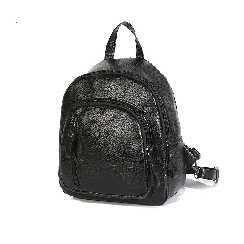 Stylish Leather Mini Backpack Bowlift