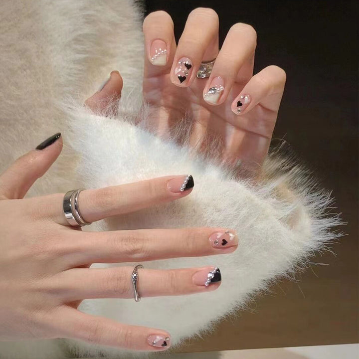 Artistic Press-On Nails with Abstract Design Bowlift