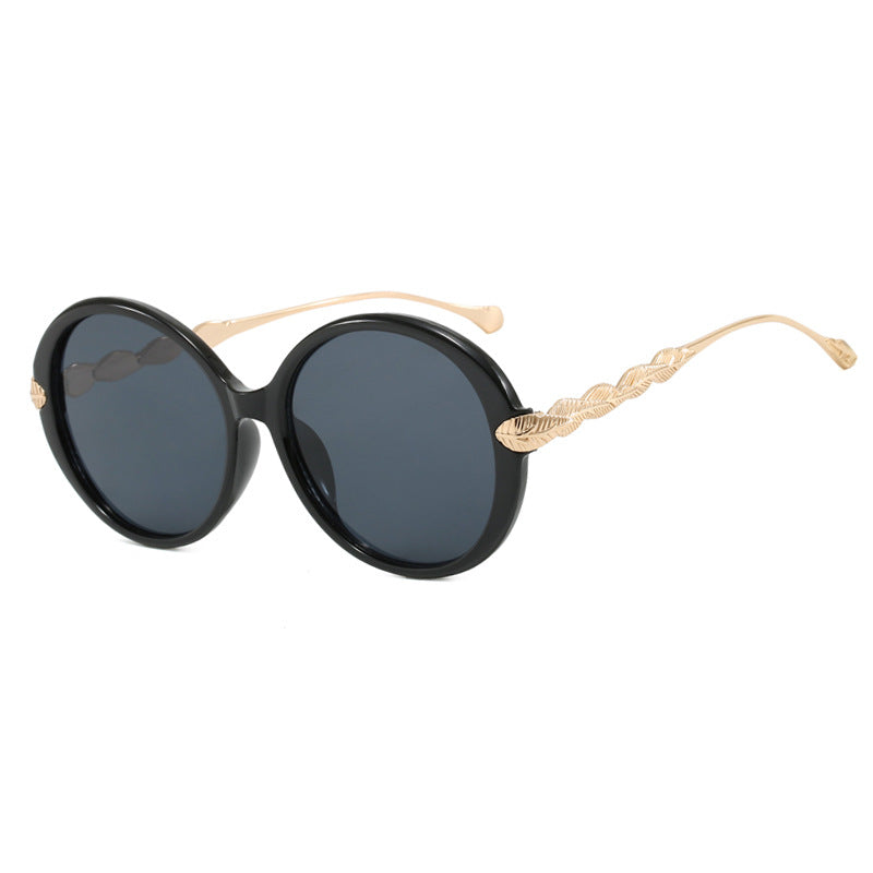 Ladies large round sunglasses with decorative metal accents Bowlift