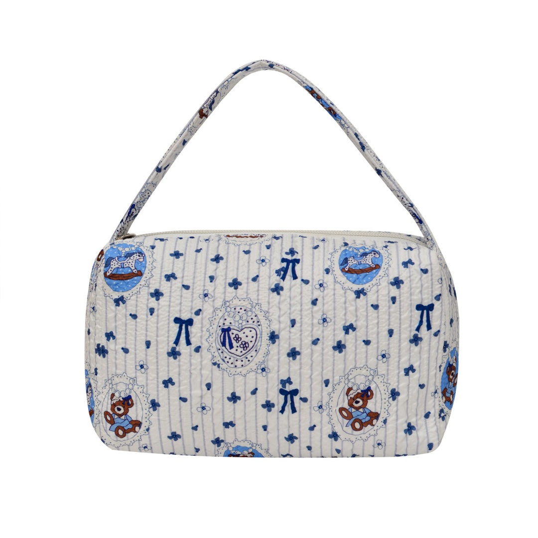 WoCharming Quilted Travel Cosmetic Bag Bowlift