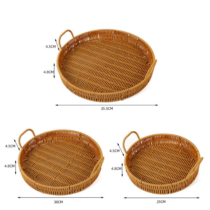 Round Woven Serving Tray Bowlift