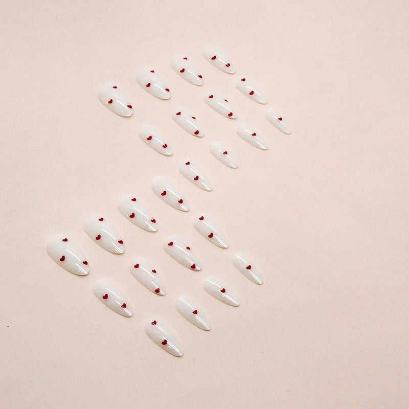 Heart-Embellished Press-On Nail Designs Bowlift