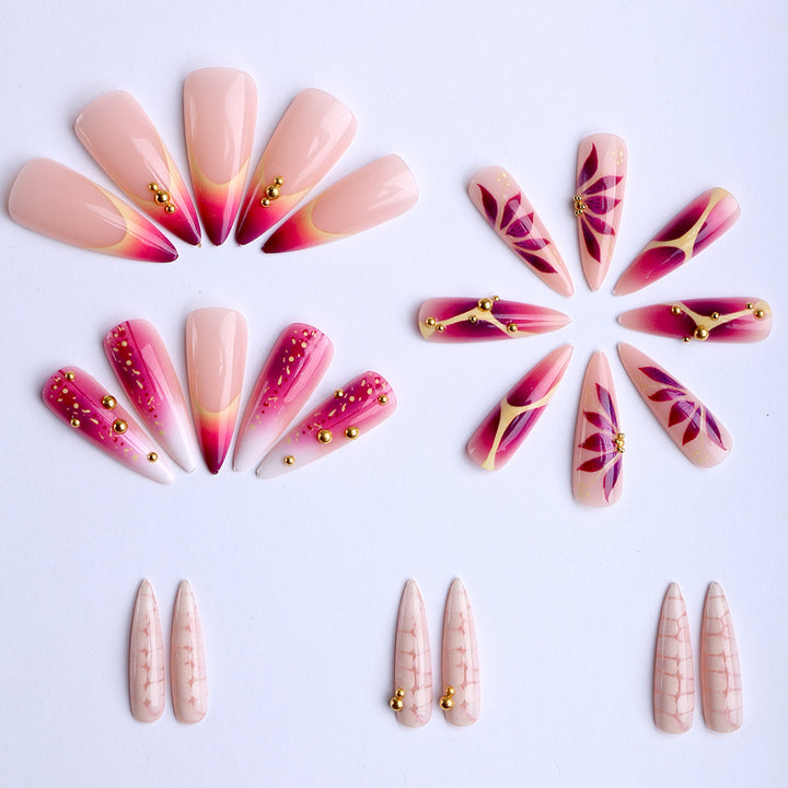 Exquisite Artificial Nails with Glamorous Accents Bowlift