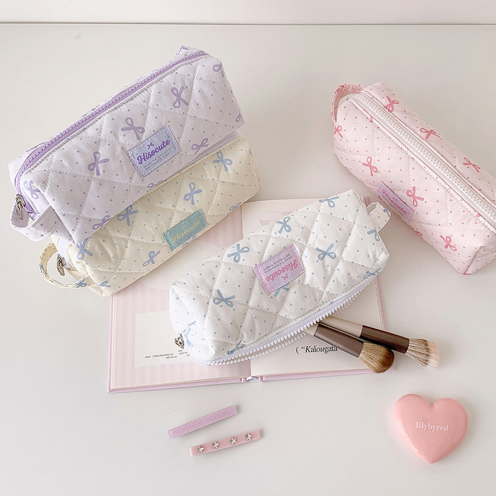 Quilted Pencil Case with Zipper Bowlift