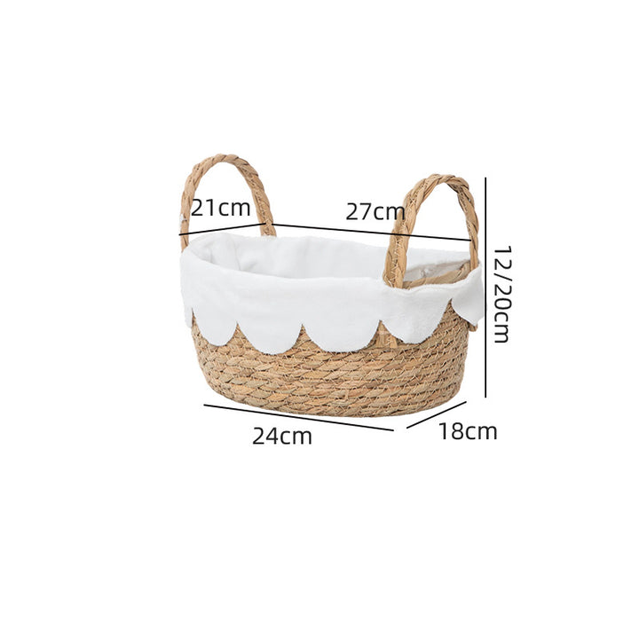 Decorative Woven Storage Basket with Scalloped Edges Bowlift