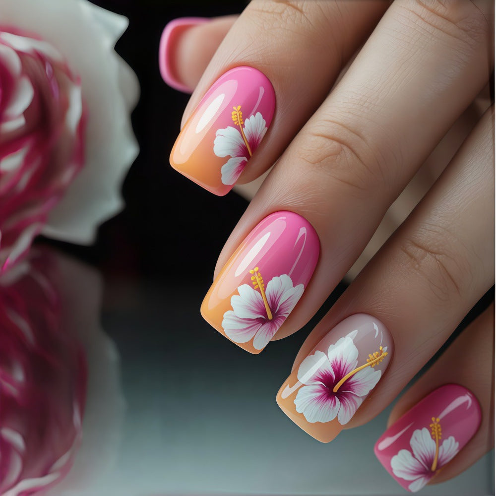 Floral Artificial Nails Bowlift