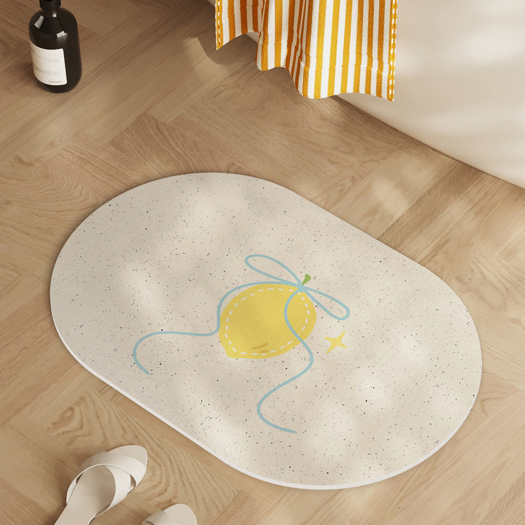 Playful Lemon-Themed Bath Mat Bowlift