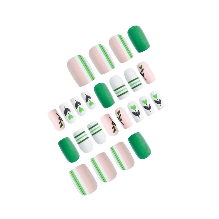 Botanical-Themed Press-On Nail Art Bowlift