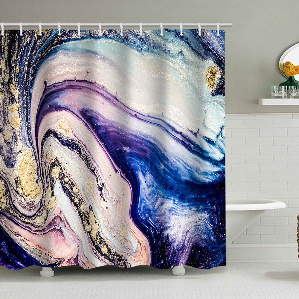 Artistic Marble Design Shower Curtain Bowlift