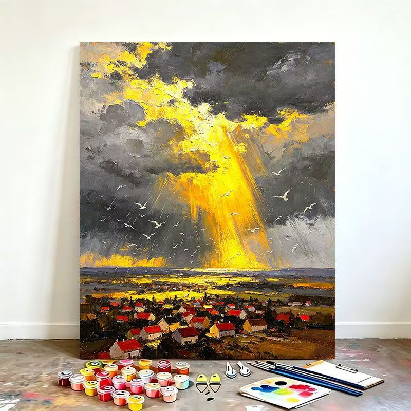Scenic Rainbow Landscape Paint by Numbers Kit Bowlift