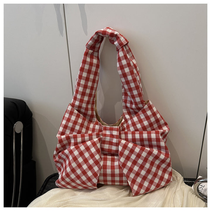 Bow Accent Fabric Tote Bag Bowlift