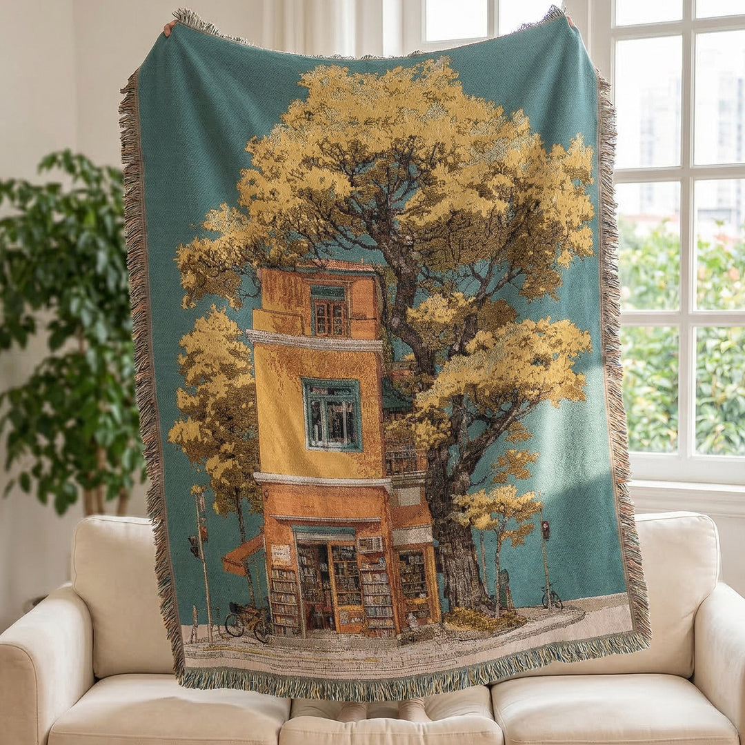Artistic Landscape Tapestry Throw Blanket